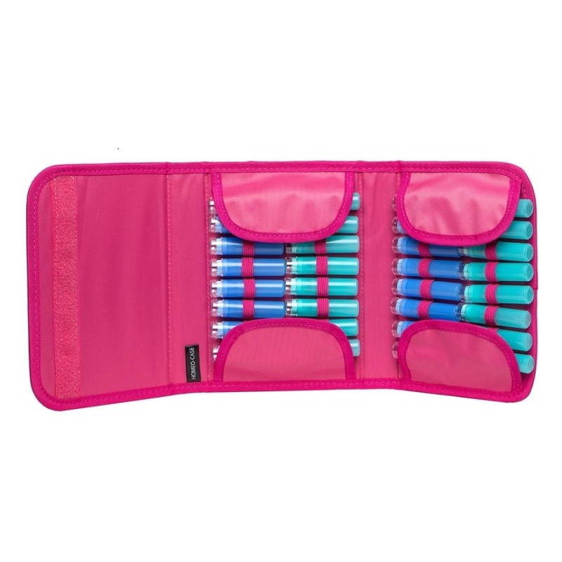 Caso 40 o Homeocase blu marino, bordeaux e rosa