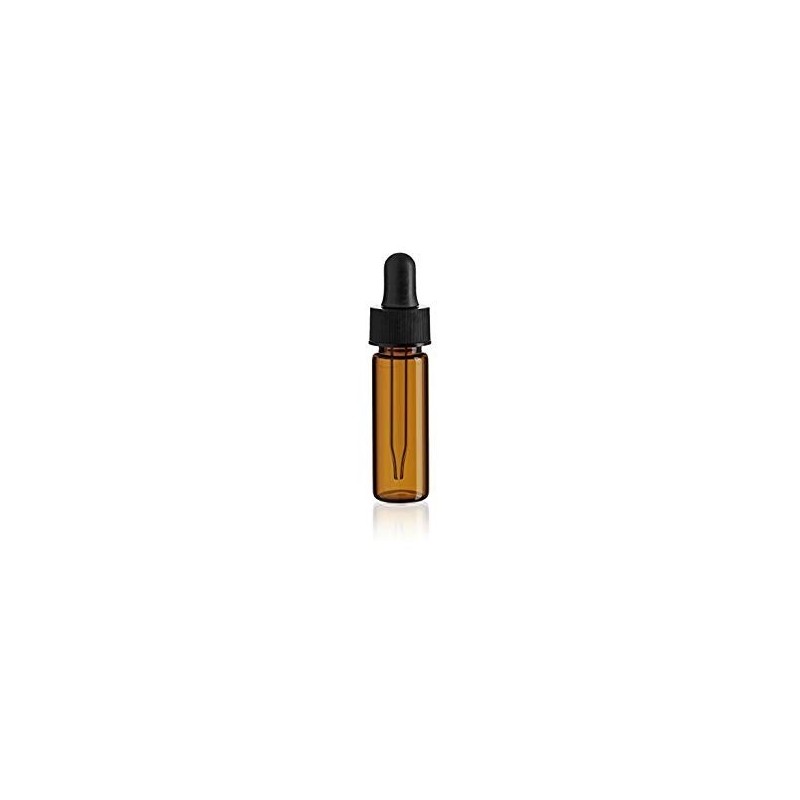 Vial de vidrio ambar cuentagotas 1 DRAM