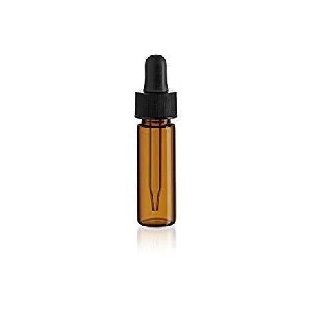 Vial de vidrio ambar cuentagotas 1 DRAM