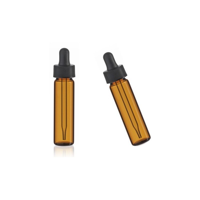 Vial de vidrio ambar cuentagotas 1 DRAM