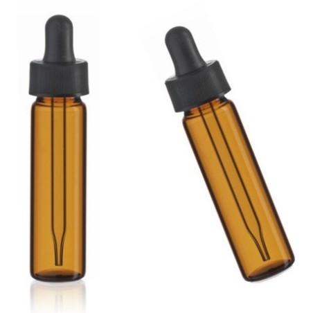 Vial de vidrio ambar cuentagotas 1 DRAM