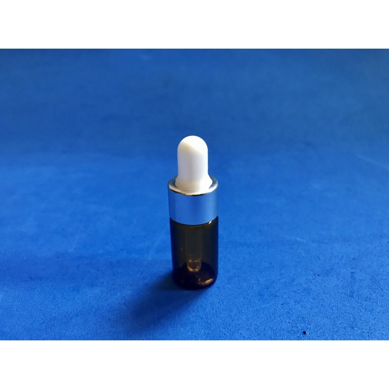 Mini frasco conta-gotas 3 ml de tampa prata