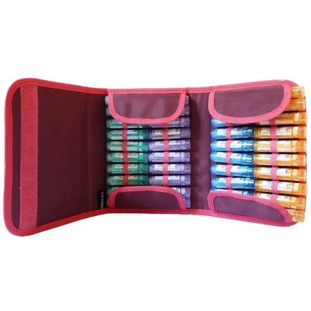 Caso 40 o Homeocase blu marino, bordeaux e rosa